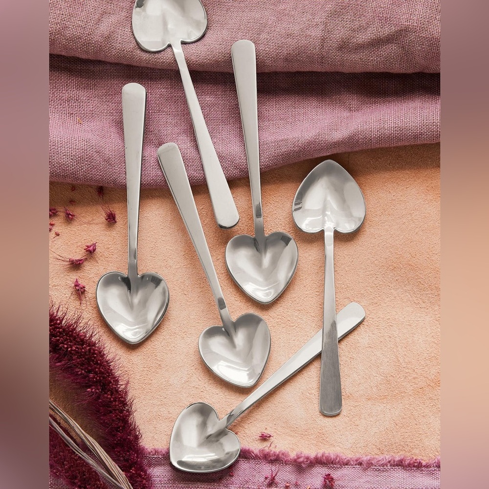 The Just Slate Company Heart Shaped Spoons Set Of Six New In Box - Picture 3 of 3